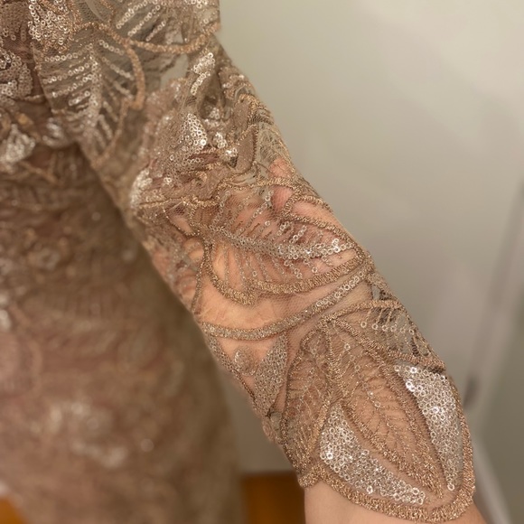 New BHLDN Mackenzie Embroidered Metallic Rose Gold Size 8 - Picture 6 of 15